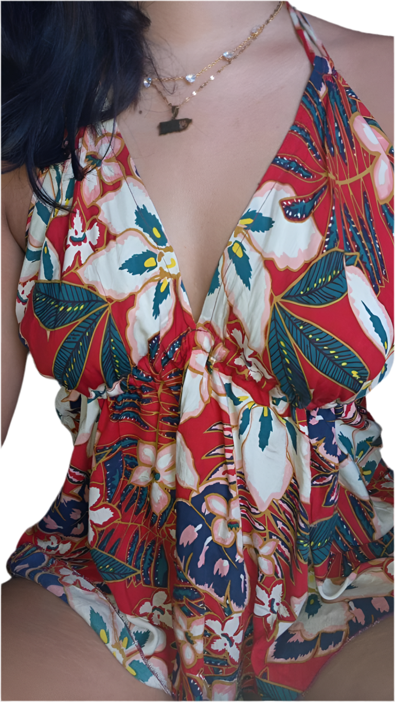 Blusa Chill - rojo florido (O/S)