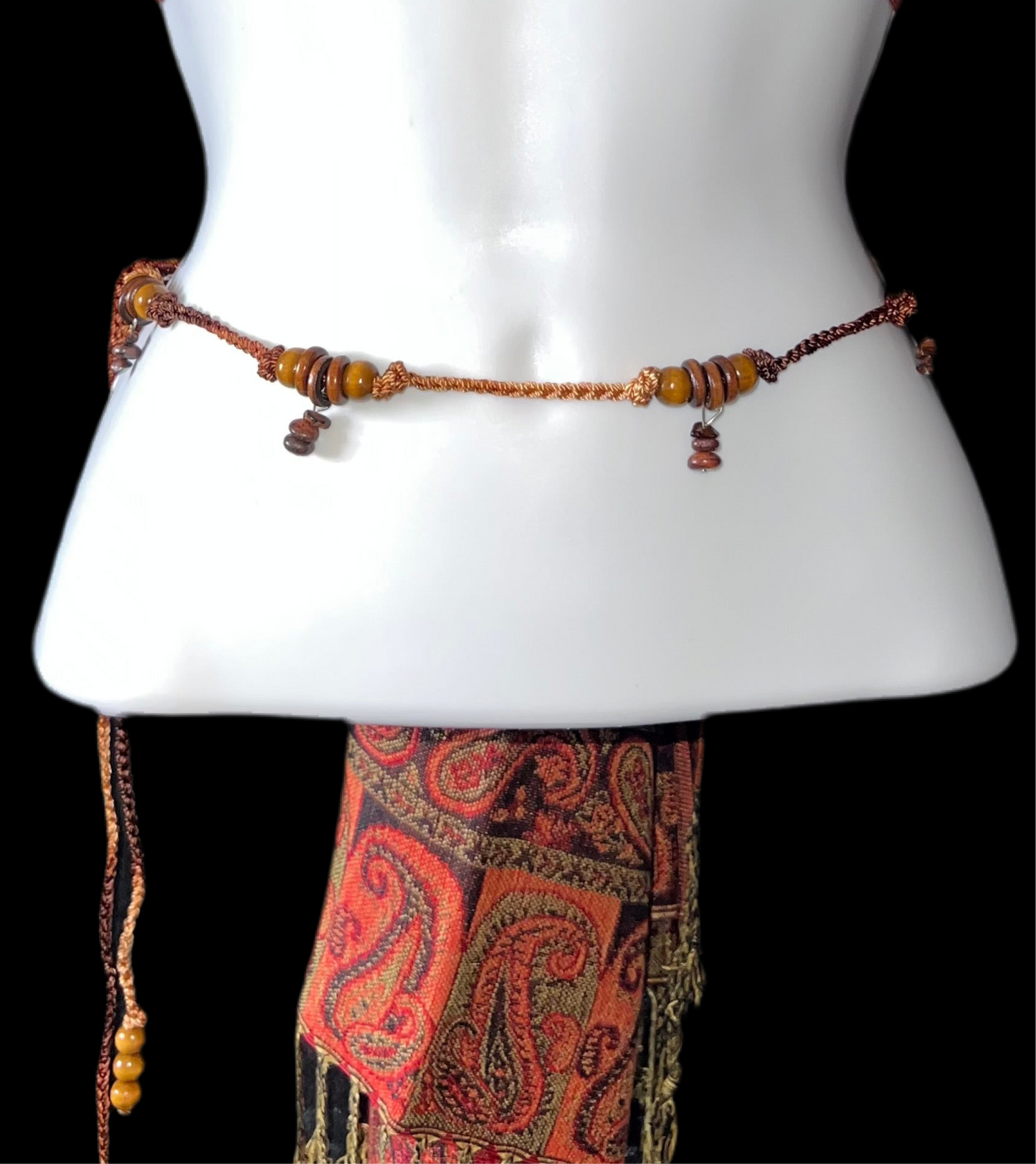 Accesorio de cintura marrón cuarzo ojo de tigre (M)