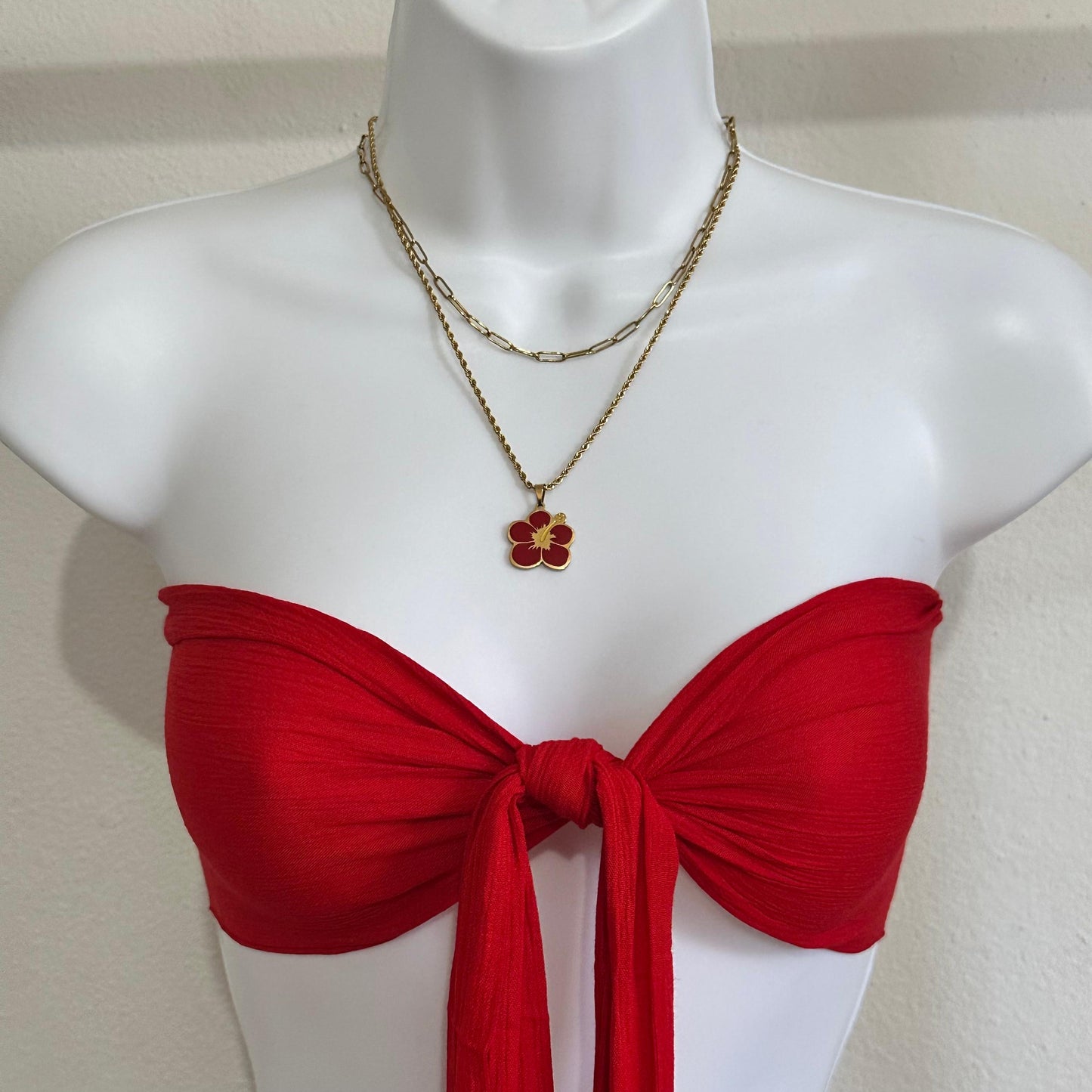 Collar - flor hibiscus