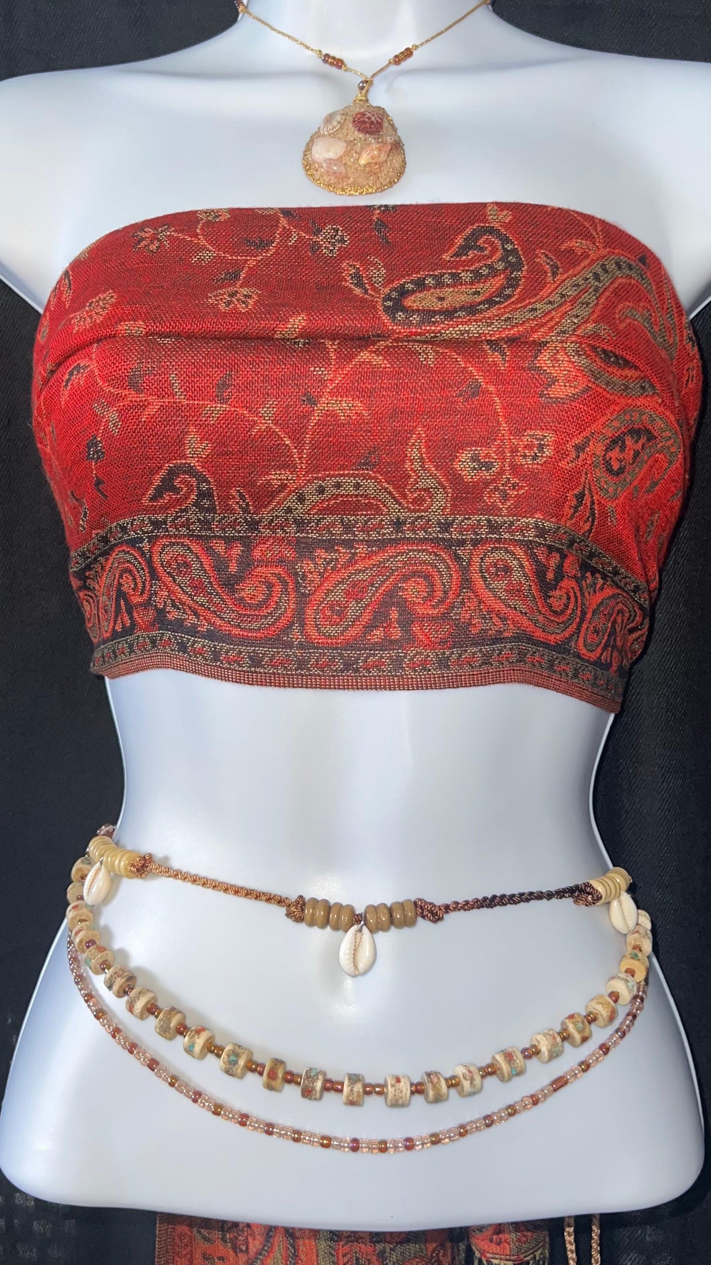 Caracoles y hueso - accesorio para cintura