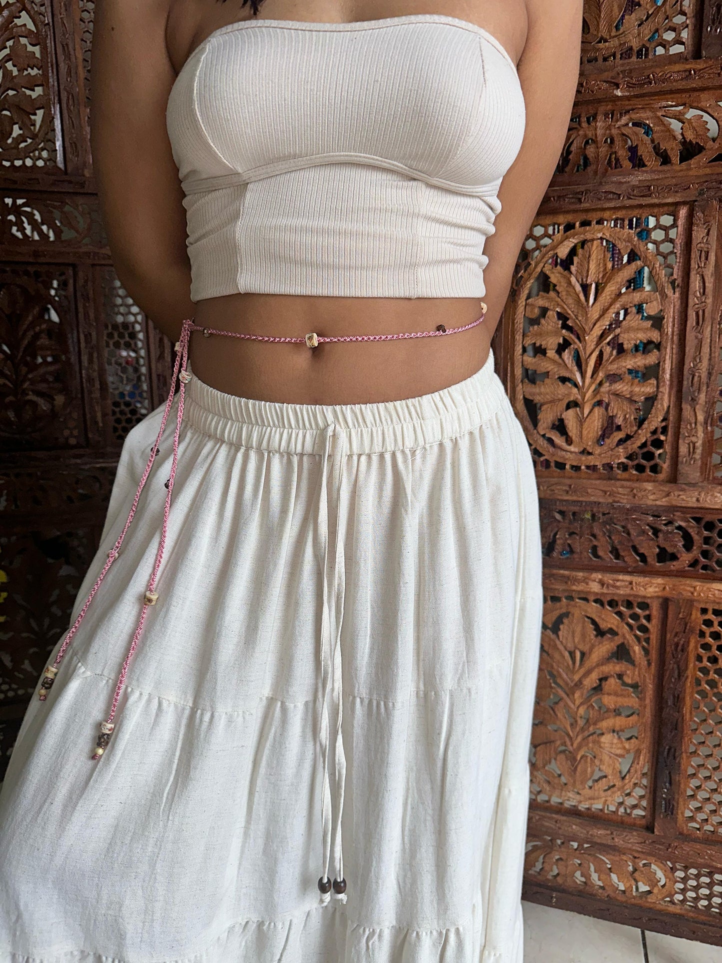 Accesorio para cintura rosa- hueso-coco One Size