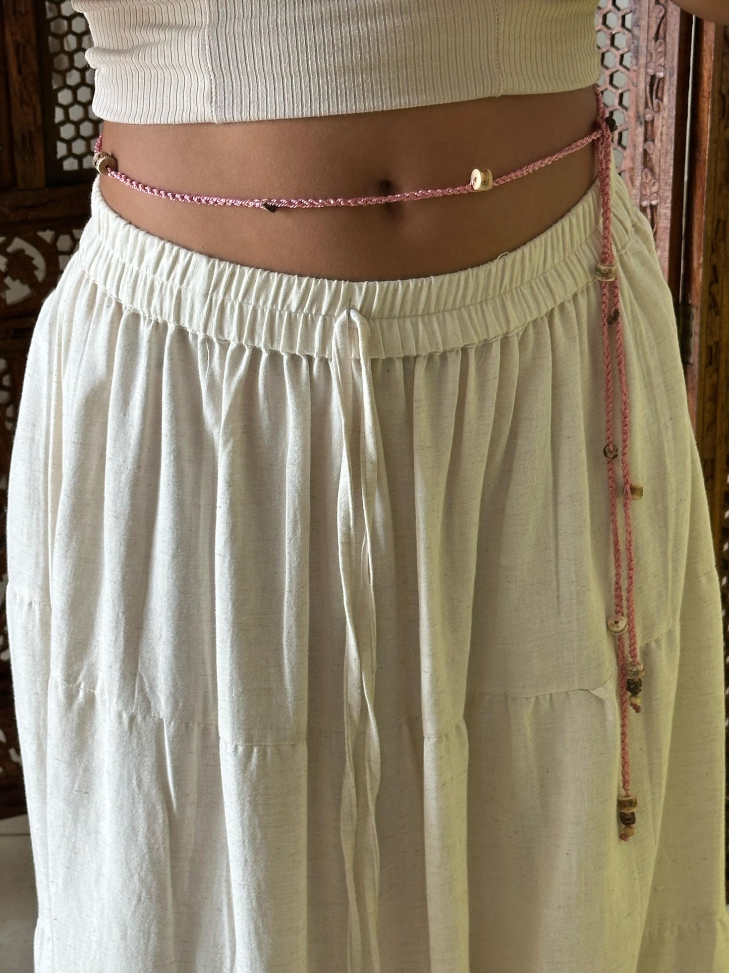 Accesorio para cintura rosa- hueso-coco One Size