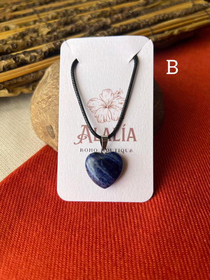 Collar en forma de corazón de cuarzo