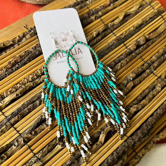 Turquoise boho earrings