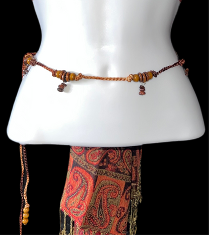 Accesorio de cintura marrón cuarzo ojo de tigre (M)