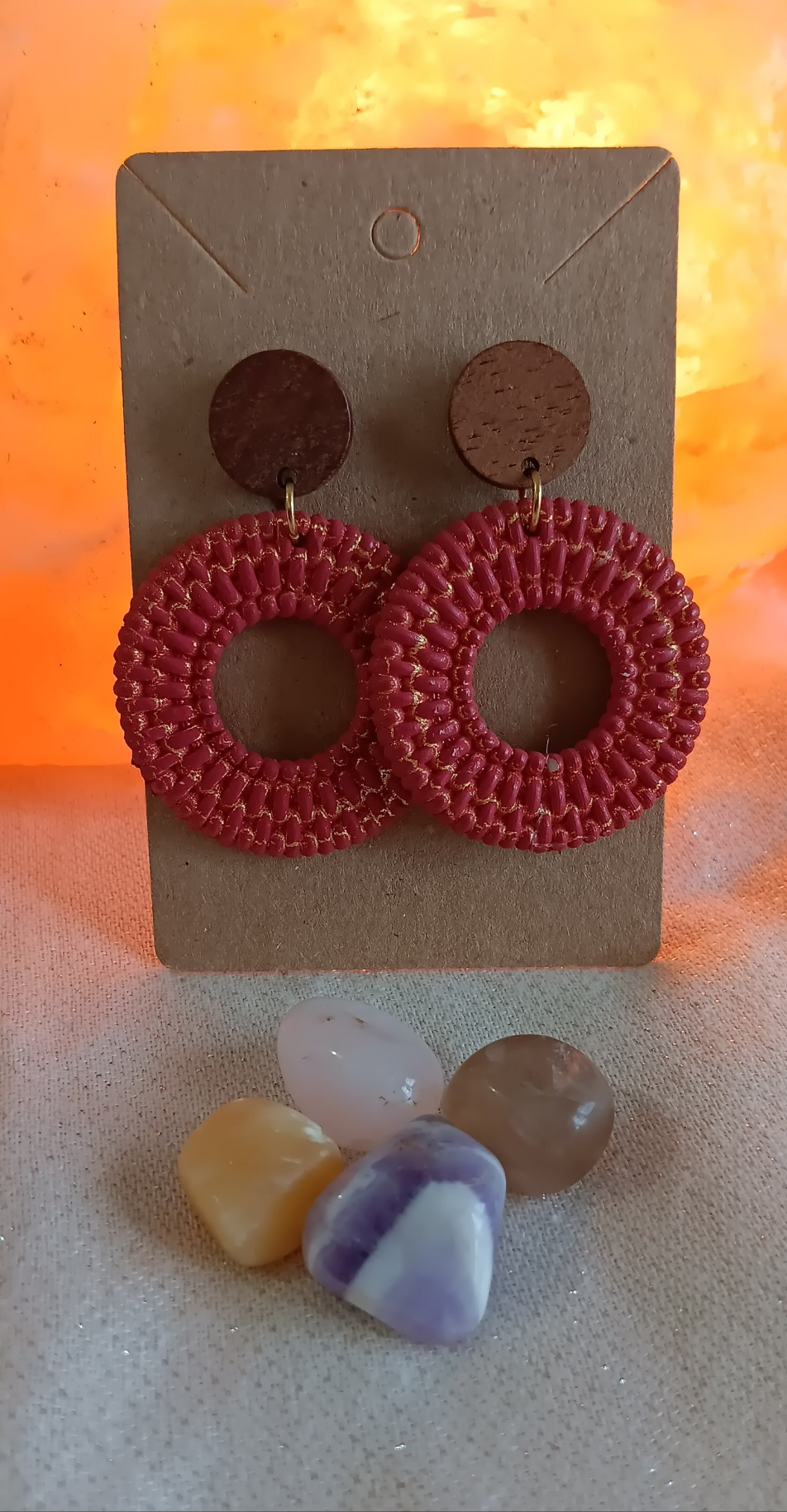Aretes Terracota y madera