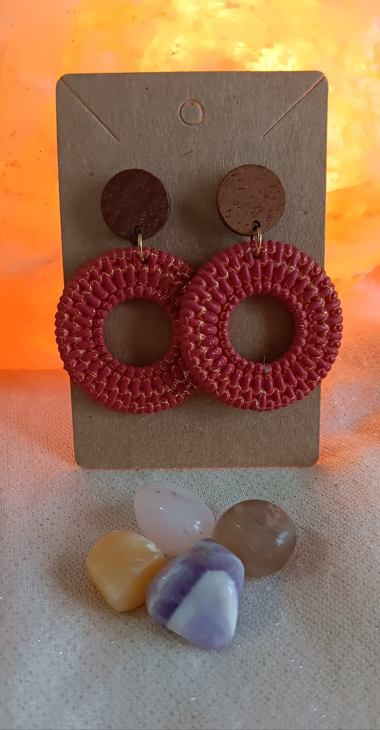 Aretes Terracota y madera