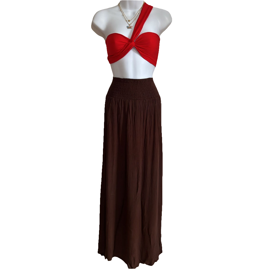 Falda multi-estilo Alani (O/S) Marrón