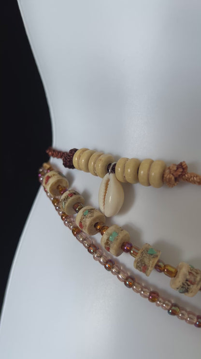 Caracoles y hueso - accesorio para cintura