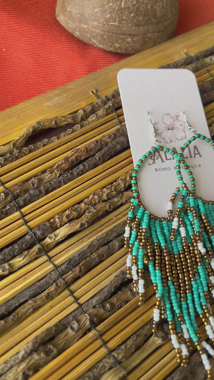 Turquoise boho earrings