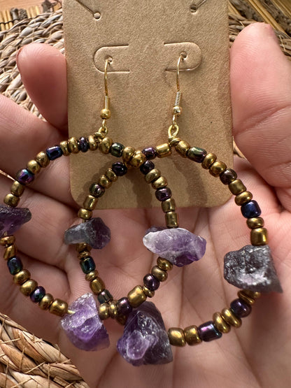Aretes de Amatista Hecho a mano