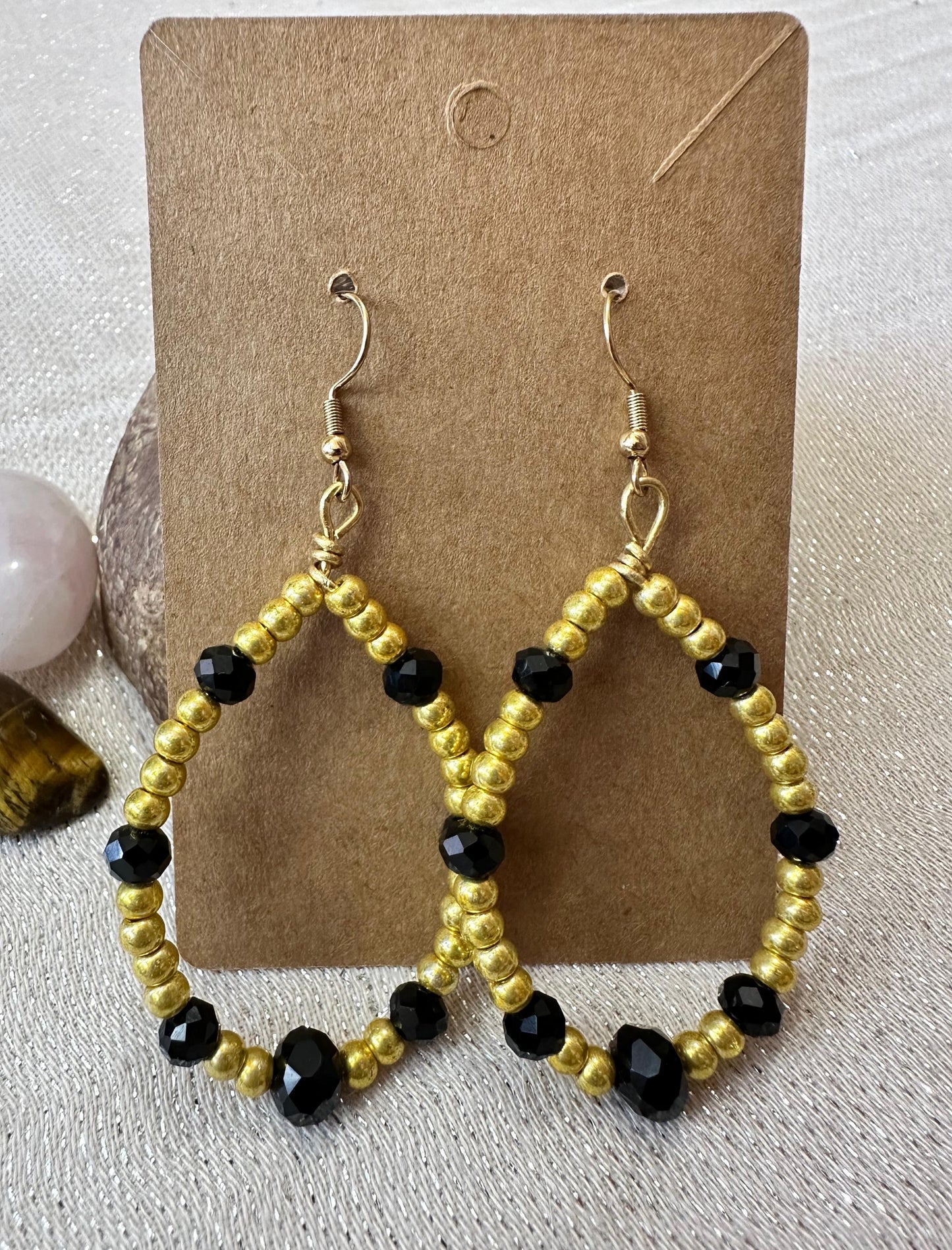 Aretes Noche Dorada (Hecho a Mano)