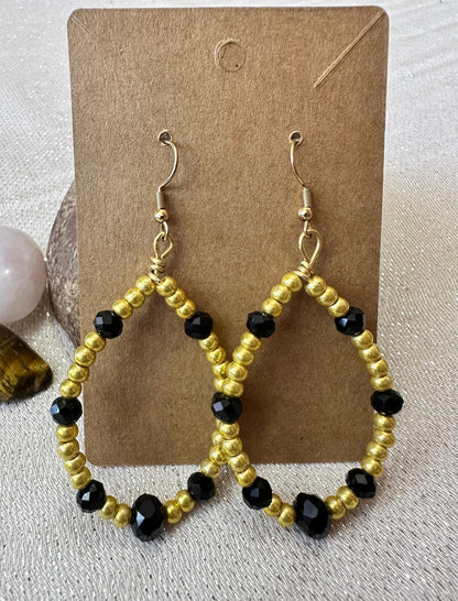 Aretes Noche Dorada (Hecho a Mano)