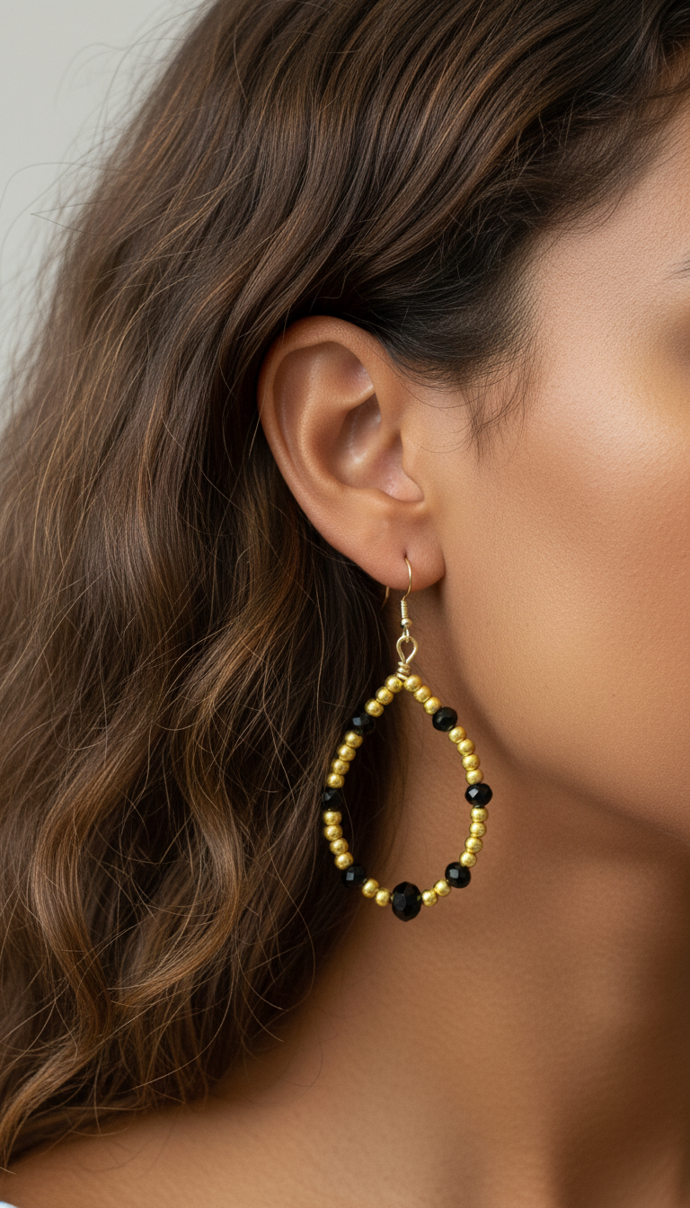 Aretes Noche Dorada (Hecho a Mano)