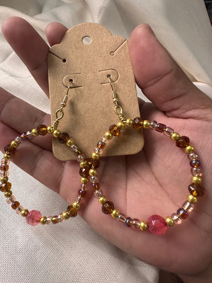 Aretes Ágata, dorado y brillos (HM)