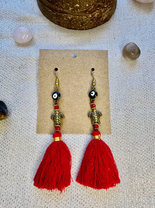 Aretes de la suerte Rojo