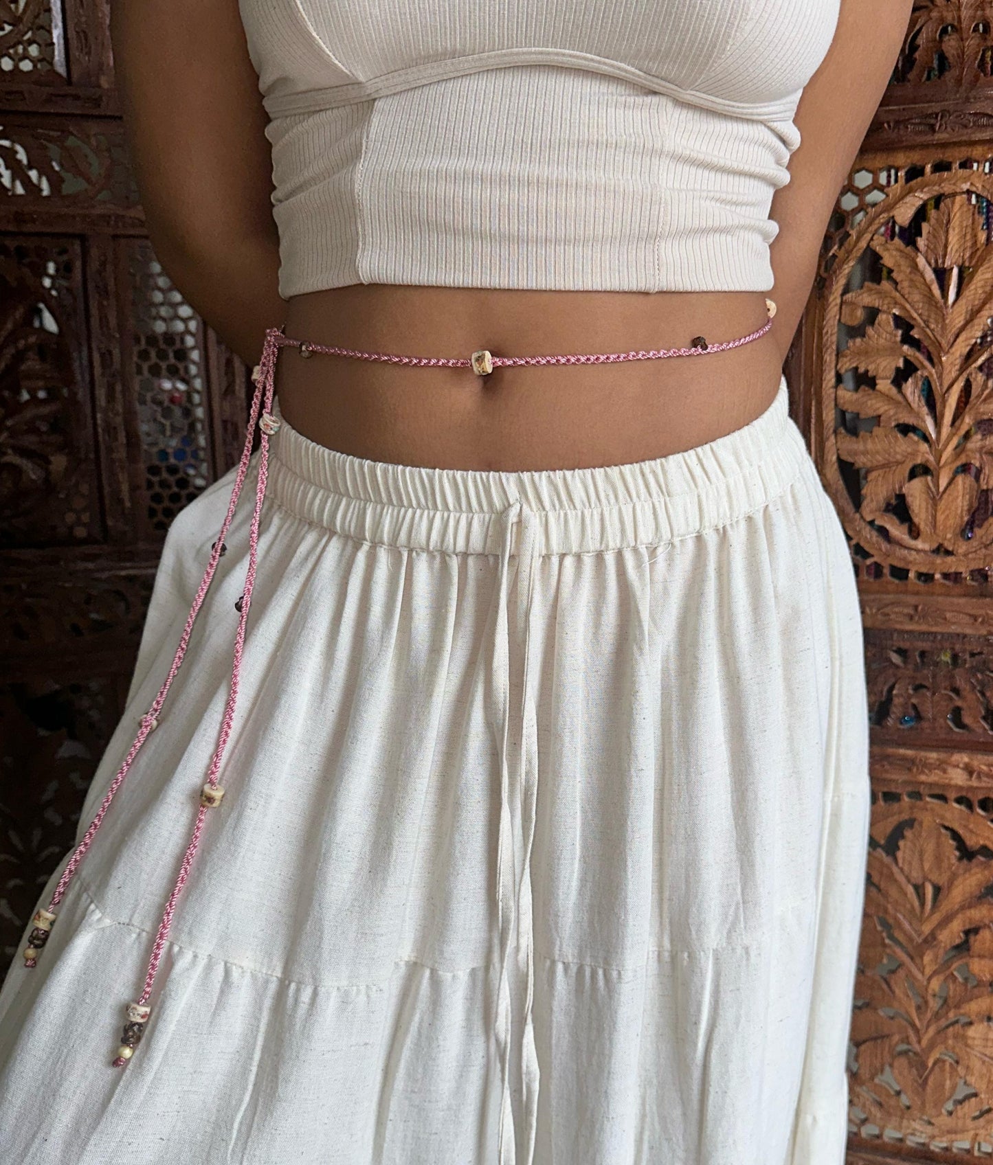Accesorio para cintura rosa- hueso-coco One Size