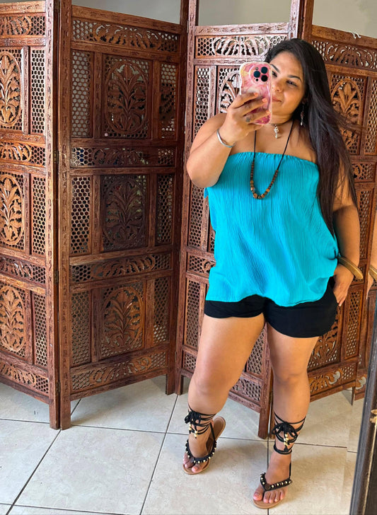 Blusa Elia azul turquesa