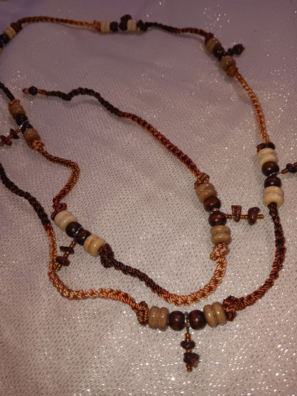 Accesorio de cintura marrón cuarzo ojo de tigre (M)