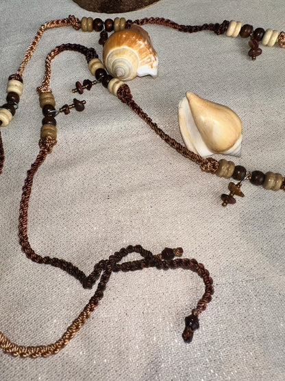 Accesorio de cintura marrón cuarzo ojo de tigre (M)