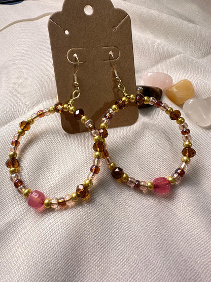 Aretes Ágata, dorado y brillos (HM)