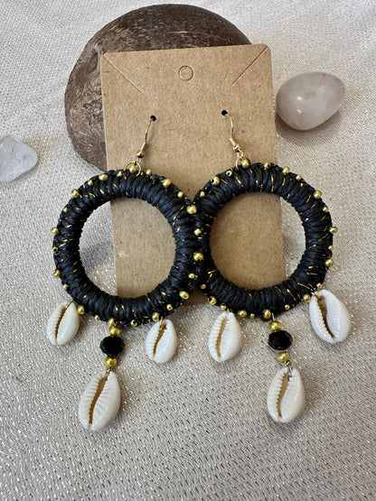 Aretes Arena Negra (Hecho a Mano)