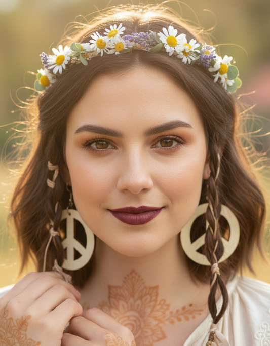 Aretes Paz de madera Hecho a mano