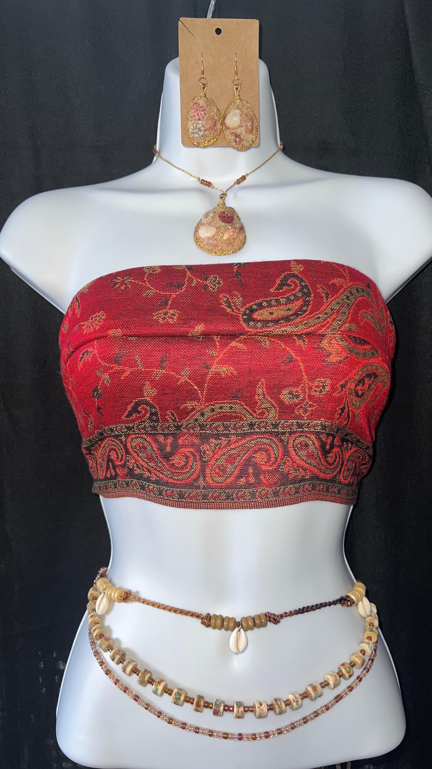 Caracoles y hueso - accesorio para cintura