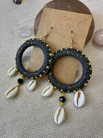Aretes Arena Negra (Hecho a Mano)