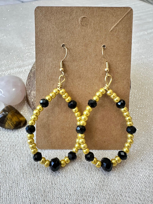 Aretes Noche Dorada (Hecho a Mano)