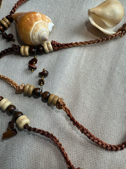 Accesorio de cintura marrón cuarzo ojo de tigre (M)